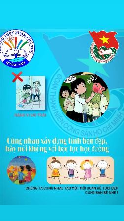 Đoàn trường THPT Phạm Phú Thứ tuyên truyền và tổ chức thi thiết kế graphic với chủ đề “Xây dựng tình bạn đẹp, nói không với bạo lực học đường”.